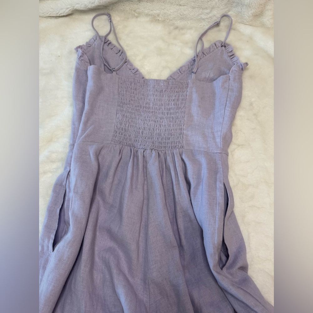 Forever 21 Lavender Linen Blend Wide Leg Jumpsuit XS NWT - Picture 8 of 14